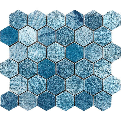 Mosaico de mármol Indigo Indigo Hexagon 2 10 3/8x12