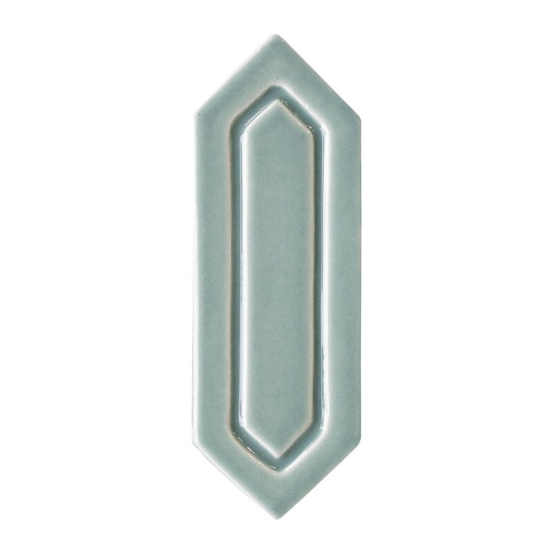 Witty Green Glossy Reliefed Picket Ceramic Accent Tiles 2×6