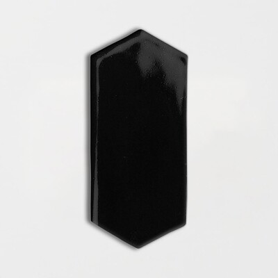 Azulejo de cerámica negro brillante 3x6