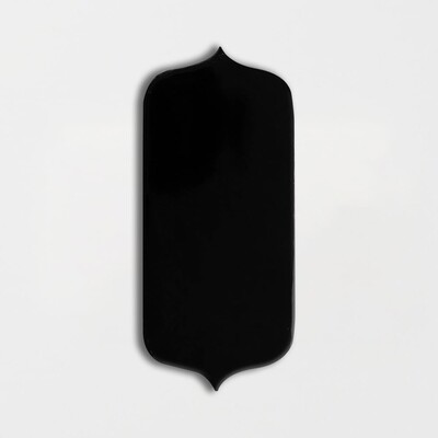 Baldosa cerámica de campo de lágrimas negro brillante 3 5/8x8