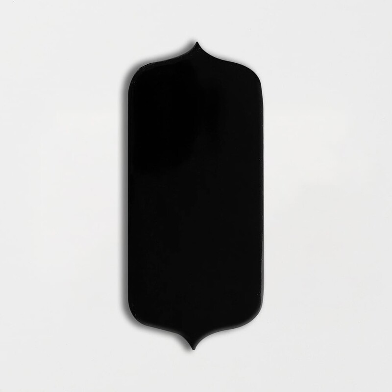 Piastrelle in ceramica nera lucida a strappo 3 5/8×8