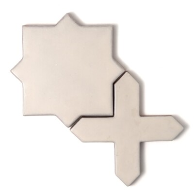 Seine Matte Star And Cross Pattern Glazed Terracotta Tiles 4×4