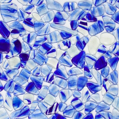 Mosaico de vidrio brillante Azzurro 12x12