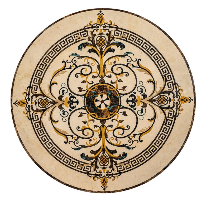 Cassina Multi Finish Round Marble Medallion 48” Radius 48×48