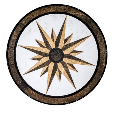 Campass Multi Finish Round Marble Medallion 36” Radius 36×36