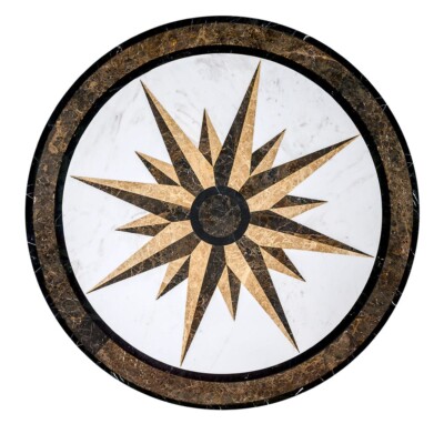 Campass Multi Finish Round Marble Medallion 48” Radius 48×48