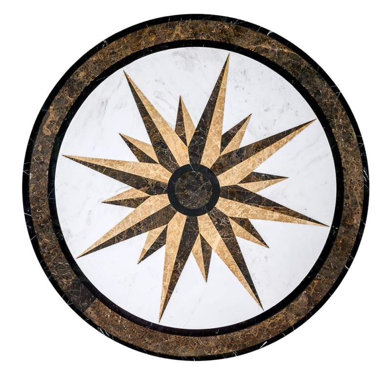 Campass Multi Finish Round Marble Medallion 48” Radius 48×48