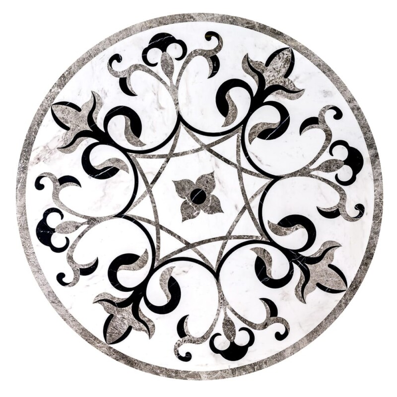 Rafeal Multi Finish Round Marble Medallion 36” Radius 36×36