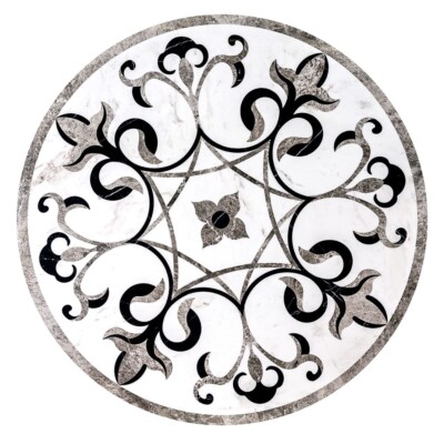 Rafeal Multi Finish Round Marble Medallion 48” Radius 48×48