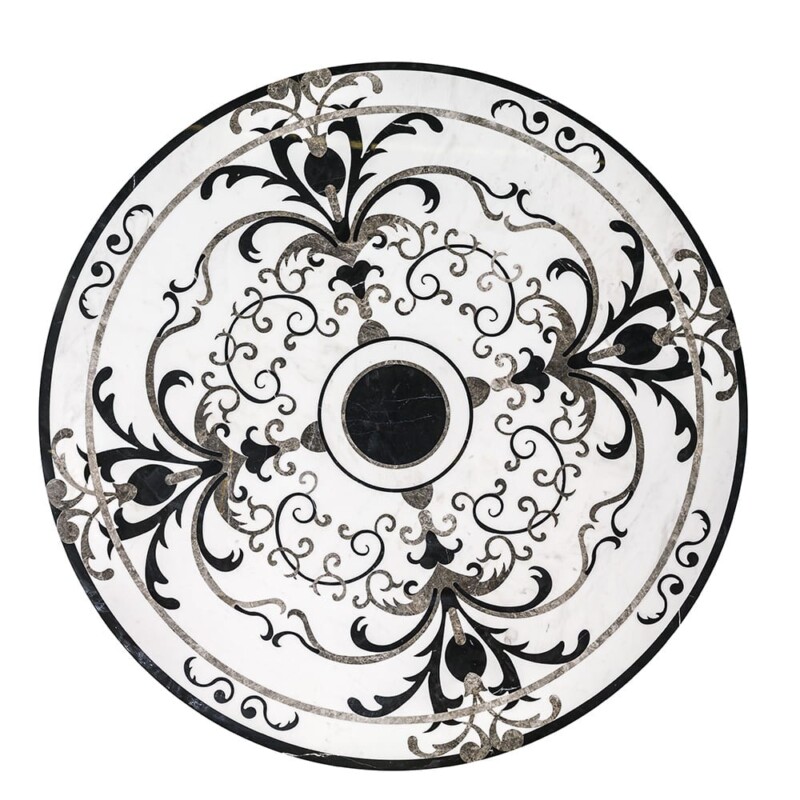 Florans Multi Finish Round Marble Medallion 36” Radius 36×36