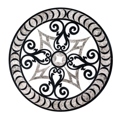 Galicia Multi Finish Round Marble Medallion 36” Radius 36×36