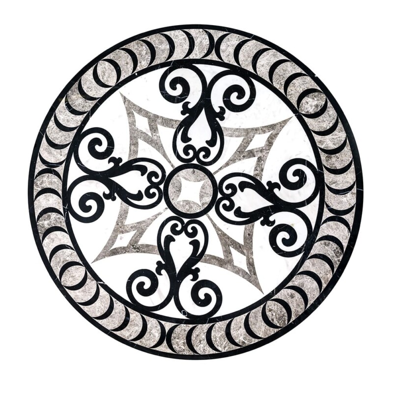 Galicia Multi Finish Round Marble Medallion 36” Radius 36×36