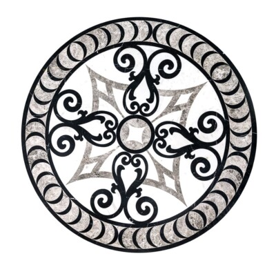 Galicia Multi Finish Round Marble Medallion 48” Radius 48×48