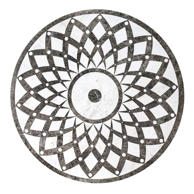 Versilys Multi Finish Round Marble Medallion 48” Radius 48×48