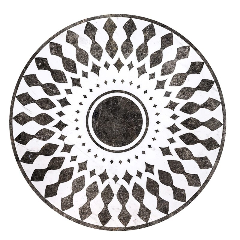 Anges Multi Finish Round Marble Medallion 36” Radius 36×36