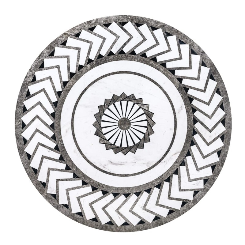 Boreas Multi Finish Round Marble Medallion 36” Radius 36×36