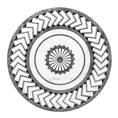 Boreas Multi Finish Round Marble Medallion 48” Radius 48×48