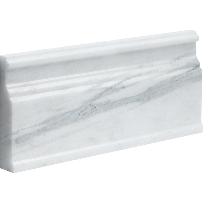 Calacatta Gold Royal Polished Modern Base Marble Moldings 5 1/16×12