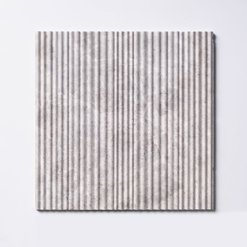 Silver Shadow Honed Thin Fluted Marble Accent Tiles 18×18