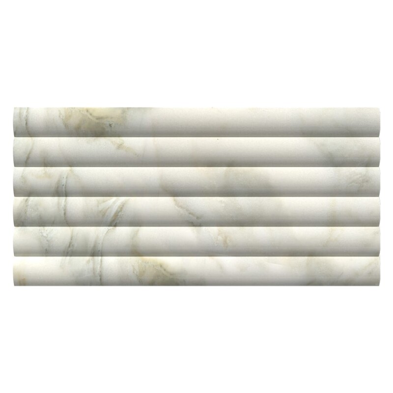 Azulejos decorativos de mármore Calacatta Renaissance com acabamento em flauta polida 6×12