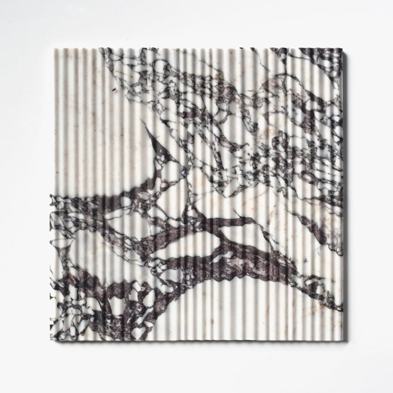 Calacatta Viola Honed Thin Fluted Marble Accent Tiles 18×18