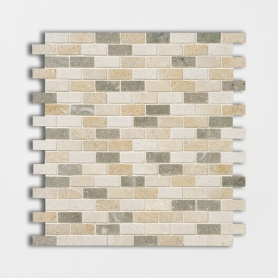 Lizola Honed 5/8×1 1/2 Limestone Mosaics 12×12