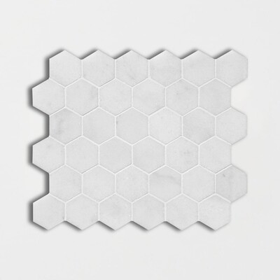 Avalon Mosaico de mármol hexagonal pulido 10 3/8x12