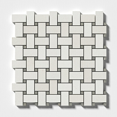 Champagne&olive Green Honed Basket Weave Limestone Mosaics 12×12