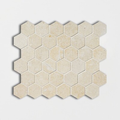 Casablanca Honed Hexagon 2 Limestone Mosaics 10 3/8×12