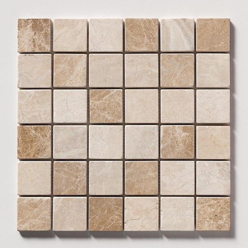Mosaico de mármol Milano Blend Tumbled 2x2 12x12
