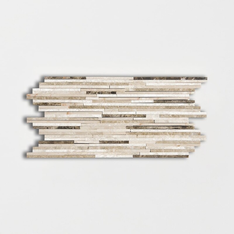 Milano Dark Blend Polished Bamboo Marble Mosaics 6×12