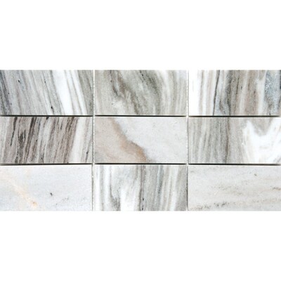 Verona Polished Subway On Mesh Marble Mosaics 8 1/2×16 3/4