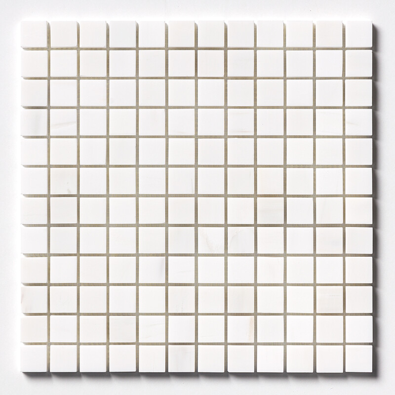 Snow White Mosaico de mármol pulido 1x1 12x12