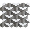 Bosphorus&show Whi Textured 3d Hexagon Limestone Mosaic 10 3/8×12 Image