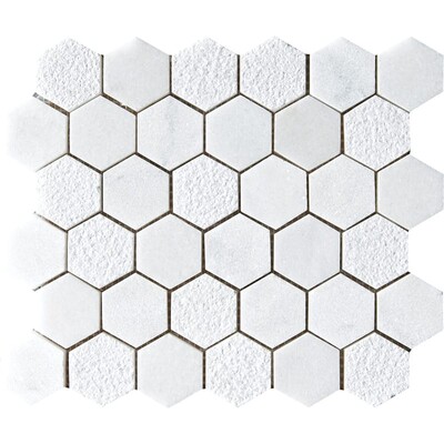 Glacier Mosaico de mármol hexagonal texturado 10 3/8x12