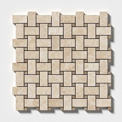 Cappuccino Polished Basket Weave Marble Mosaics 12×12