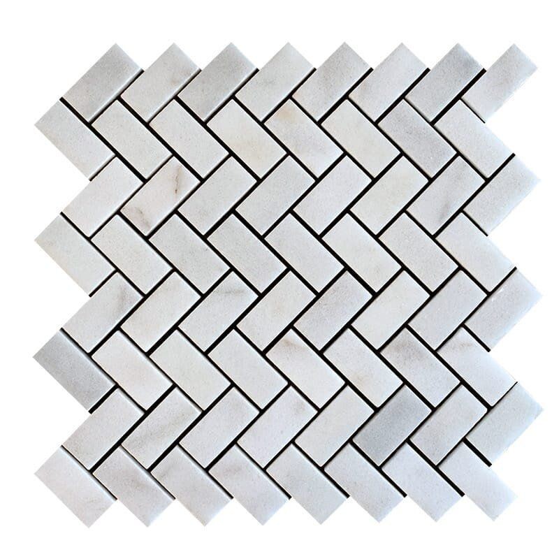 Avalon Mosaico de mármol pulido en espiga 1x2 11x11