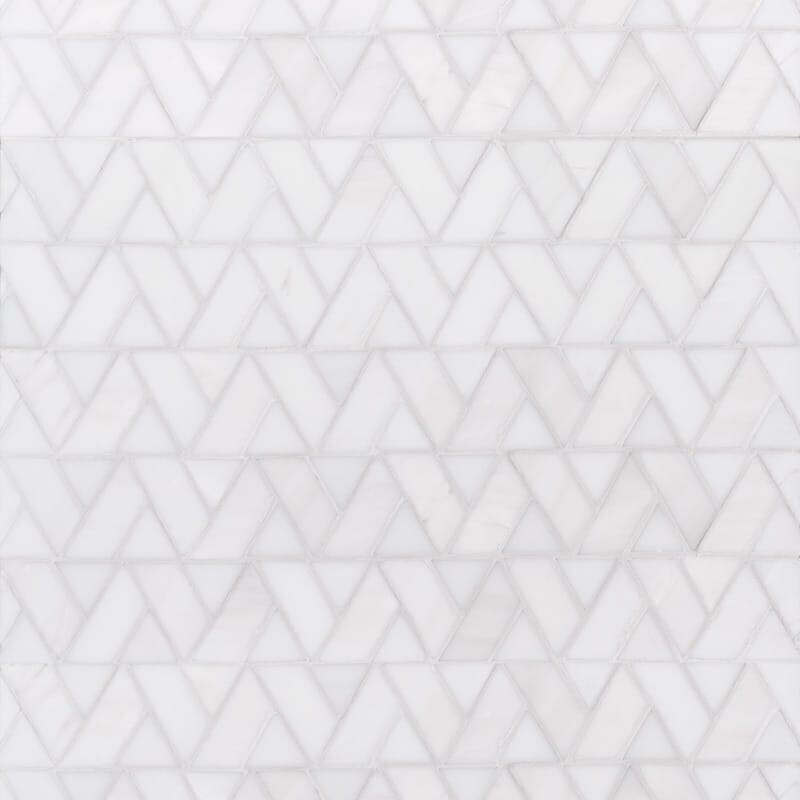 Snow White Multi Finish Monte Marble Mosaics 12 3/8×12 3/8