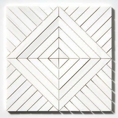 Snow White Mosaico de mármol Ponte multiacabado 14 5/16x14 5/16
