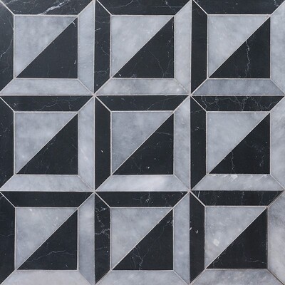 Allure, mosaico de mármol negro multiacabado York 11 15/16x11 15/16