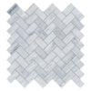 Neptune White Honed Herringbone Marble Mosaic 12 1/8×13 3/8 Image