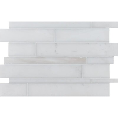 Snow White Polished Slides Marble Mosaics 11×17