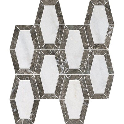 Avalon, Gümüş Damla Cilalı Lincoln Mermer Mozaik 10 1/4x12 13/16