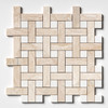 Diana Royal, Snow White Multi Finish Basket Weave 1×3 Marble Mosaics 12×12