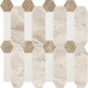 Diana Royal, Snow White, Paradise Multi Finish Pillar Marble Mosaic 13×13 Image