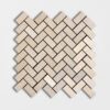 Desert Cream Honed Herringbone Marble Mosaic 12 1/8×13 3/8 Image
