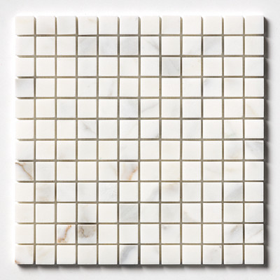 Calacatta Gold Royal Mosaico de mármol apomazado 1x1 12x12