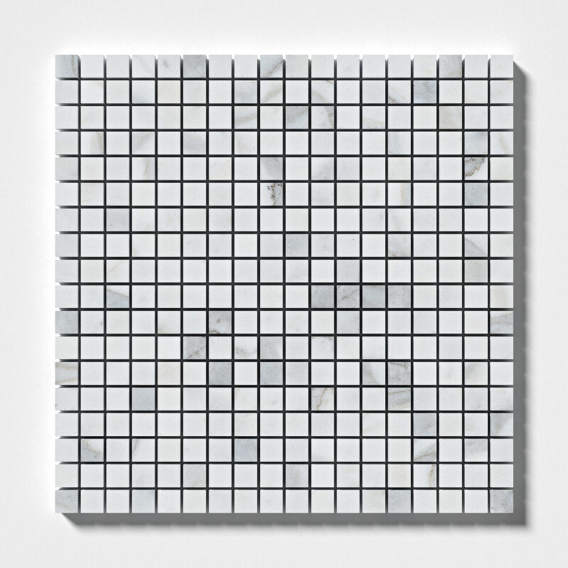 Calacatta Gold Royal Honed 5/8×5/8 Marble Mosaic 12×12 Image