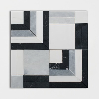 Mosaico de mármol pulido Odin 12x13 3/16
