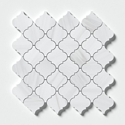 Bianco Dolomiti Mosaico de mármol arabesco apomazado clásico 11 5/8x12